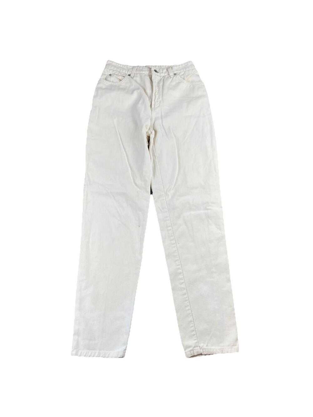 Vintage Bongo White Straight Leg Jeans Women's 13 High Waisted Made In The USA